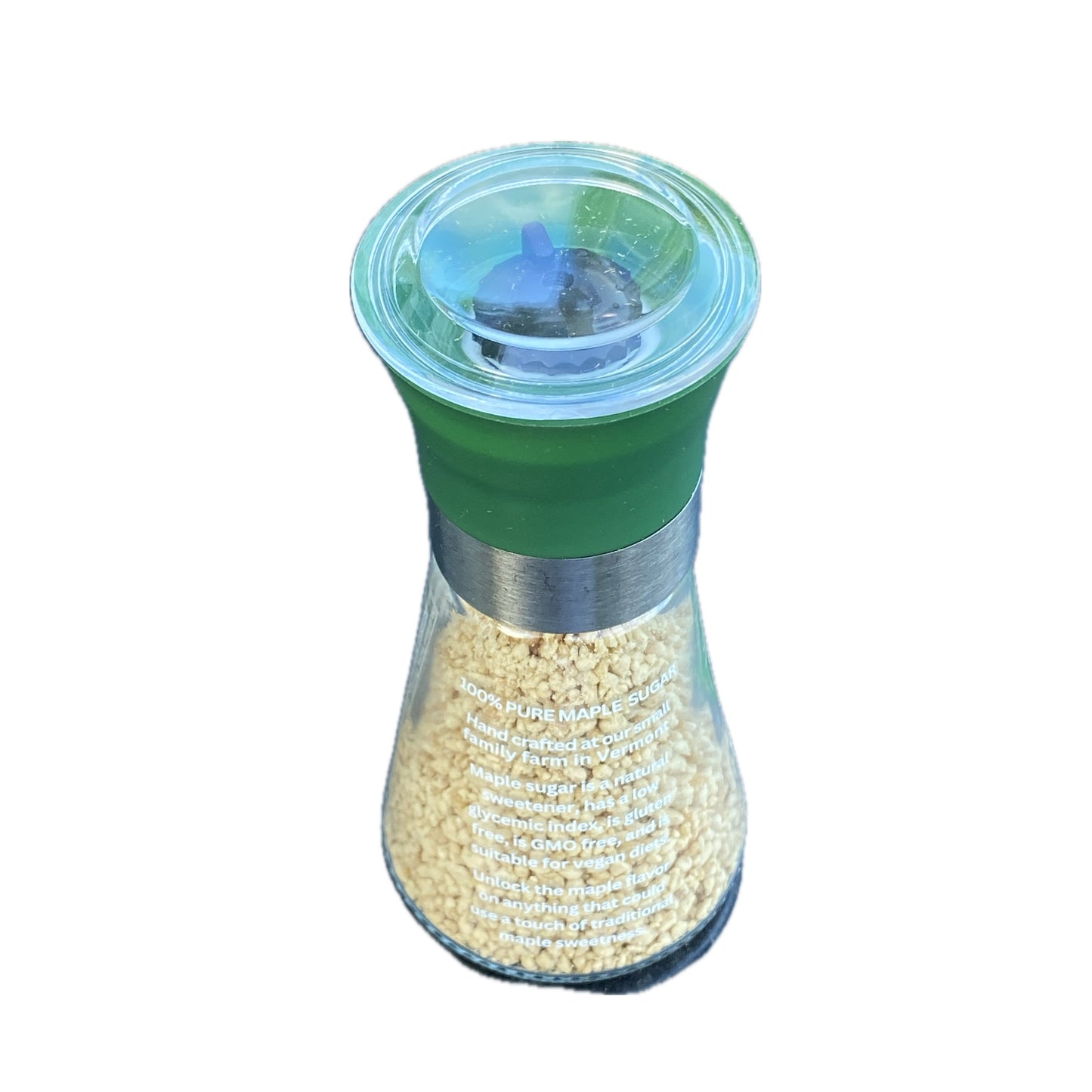 Middle Maples Farm Organic Maple Sugar Mill, 1.8oz hand grinder mill rear view