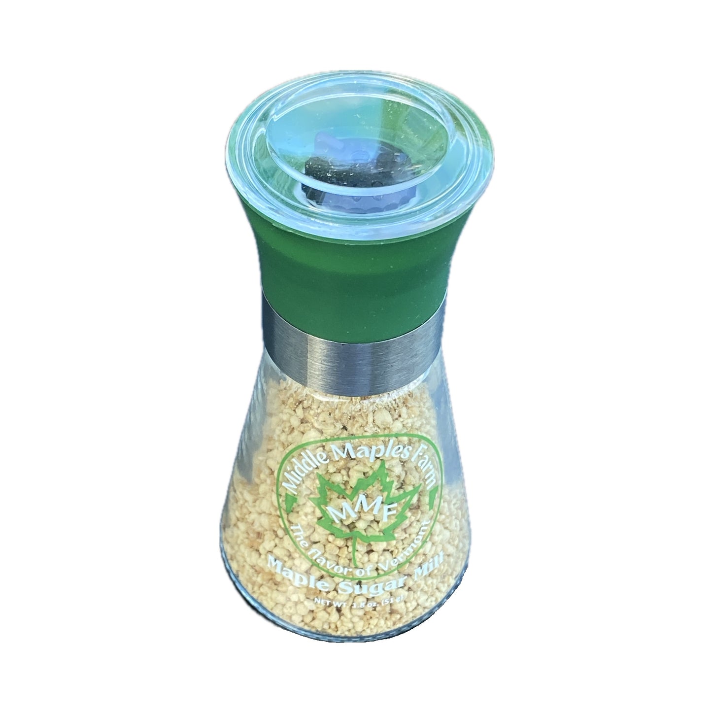 Middle Maples Farm Organic Maple Sugar Mill, 1.8oz hand grinder mill front