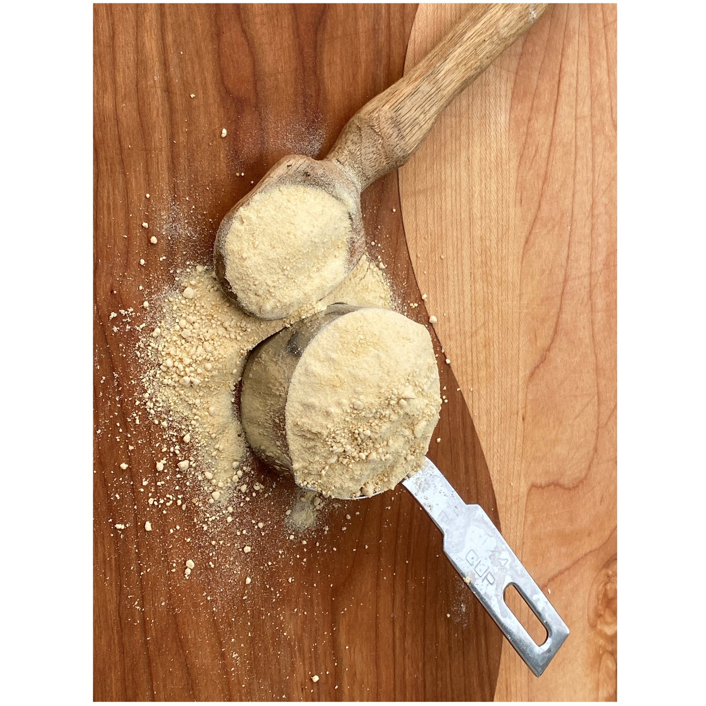 Middle Maples Farm Organic Maple Sugar on a cutting board