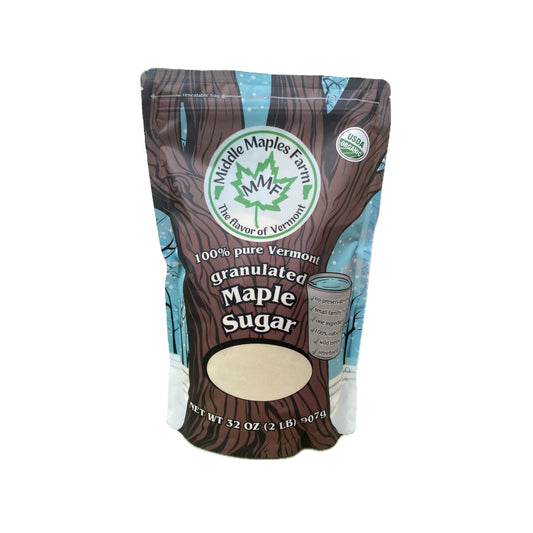 Middle Maples Farm Organic Maple Sugar,  2lb pouch front view
