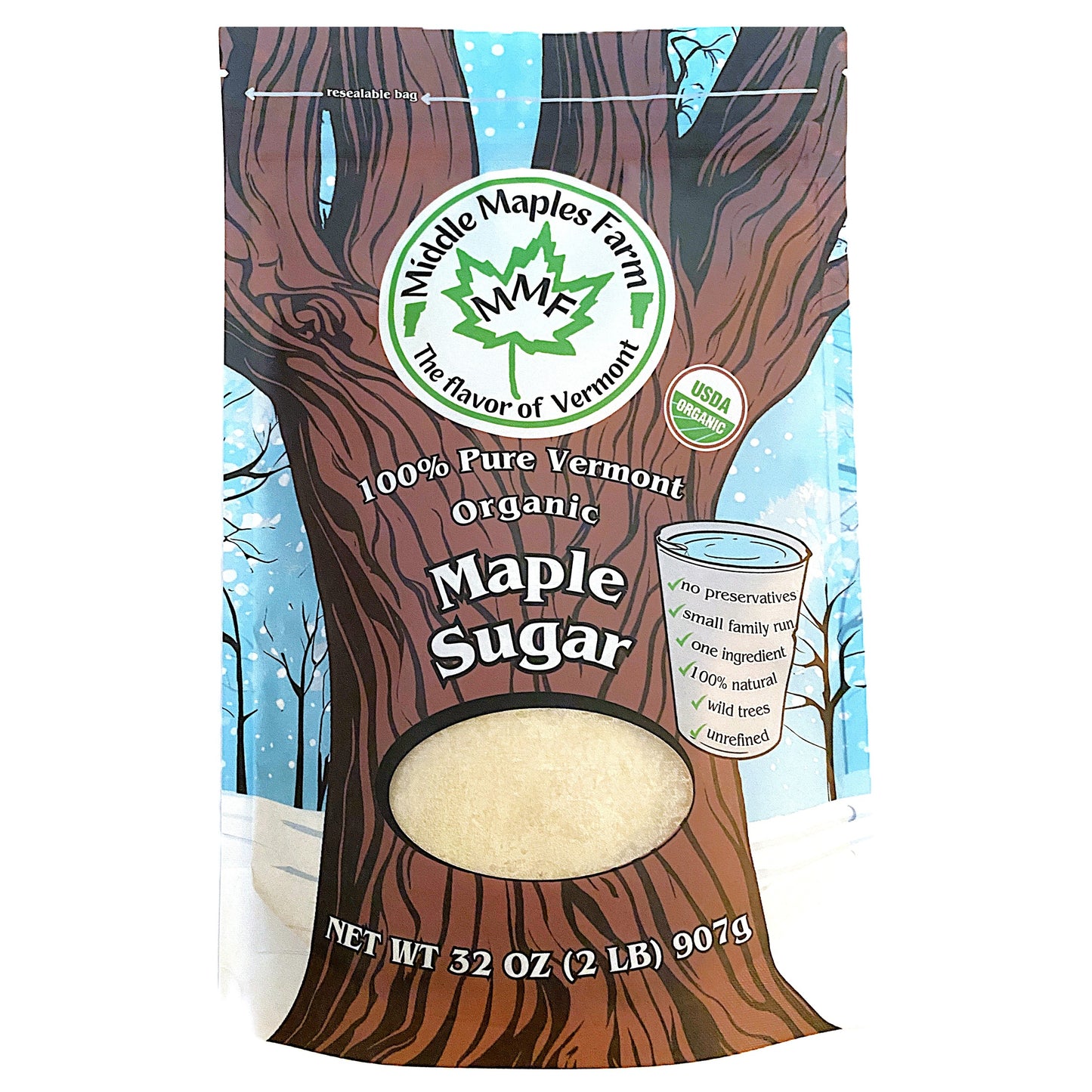 🍁Organic Maple Sugar, 2lb resealable pouch